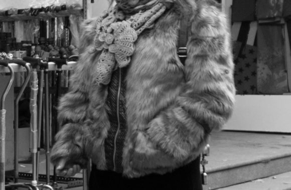 Old Woman With Fur Jacket