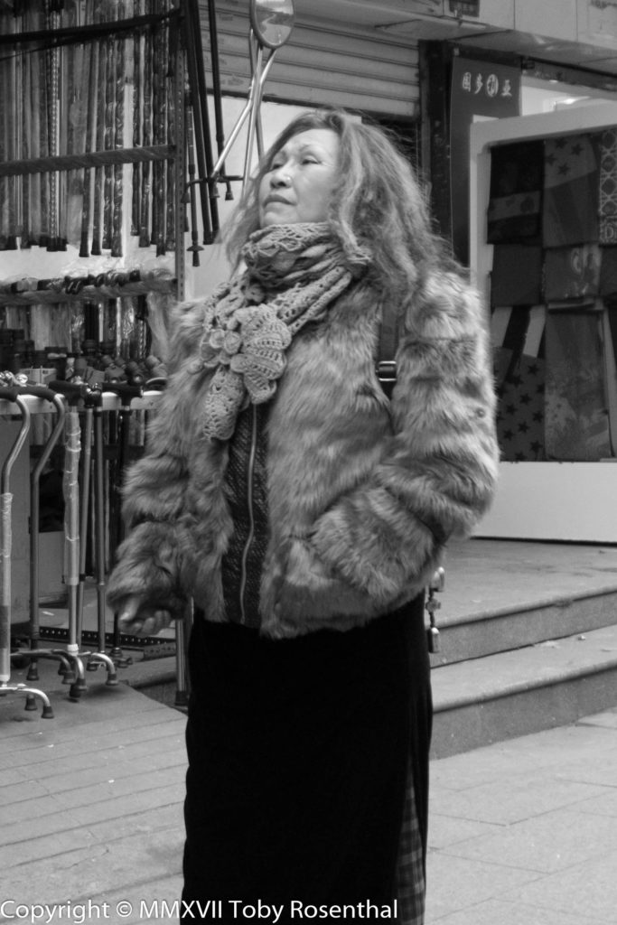 Street Photography Old Woman With Fur Jacket