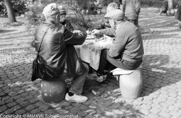 Playing Mahjong In The Park